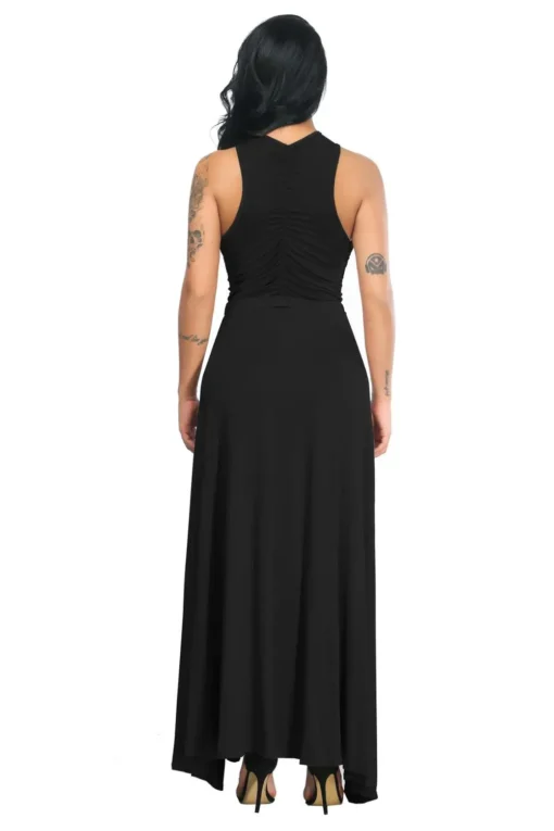 Sexy Cross Strap Off Shoulder Split Black Long Dress Party Club Plus Size - Image 2