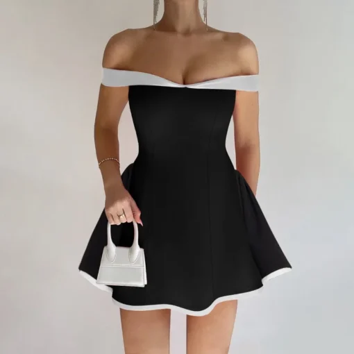 Talenza Women’s Backless Sleeveless A-Line Strapless Party Mini Dress - Image 4