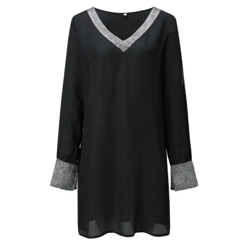 Glamorous Black Mesh V-Neck Long Evening Dress Size 14 Women - Image 2
