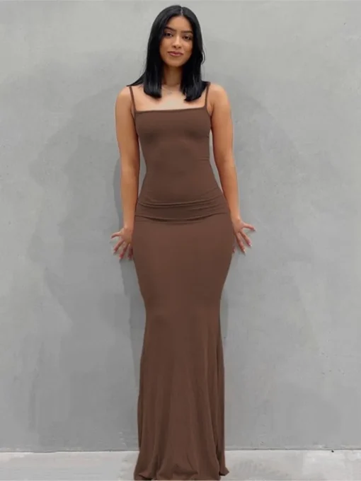 Sexy Spaghetti Strap Long Dress For Women Party Wedding Evening - Image 4