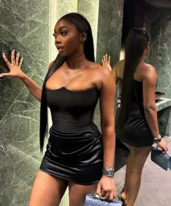 Sexy Off Shoulder Corset Bodycon Mini Black Prom Dress