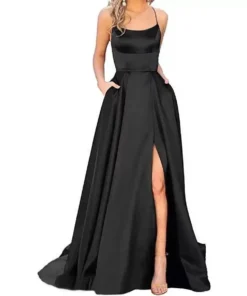 Elegant Bridesmaid Slit Evening Long Dress With Tail For Banquets