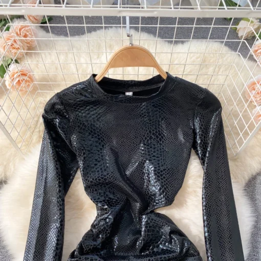 Sexy Snake Print Bodycon Mini Dress For Women Party Streetwear - Image 4