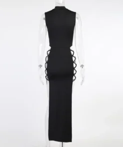 Elegant Sleeveless Bandage Backless Bodycon Black Prom Dress