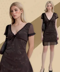 Vintage Floral Chic Elegant Sexy Mini Summer Black Prom Dress