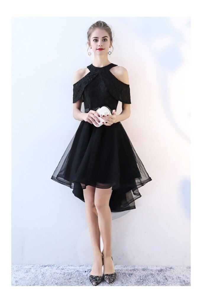 High-Low Black Prom Dresses