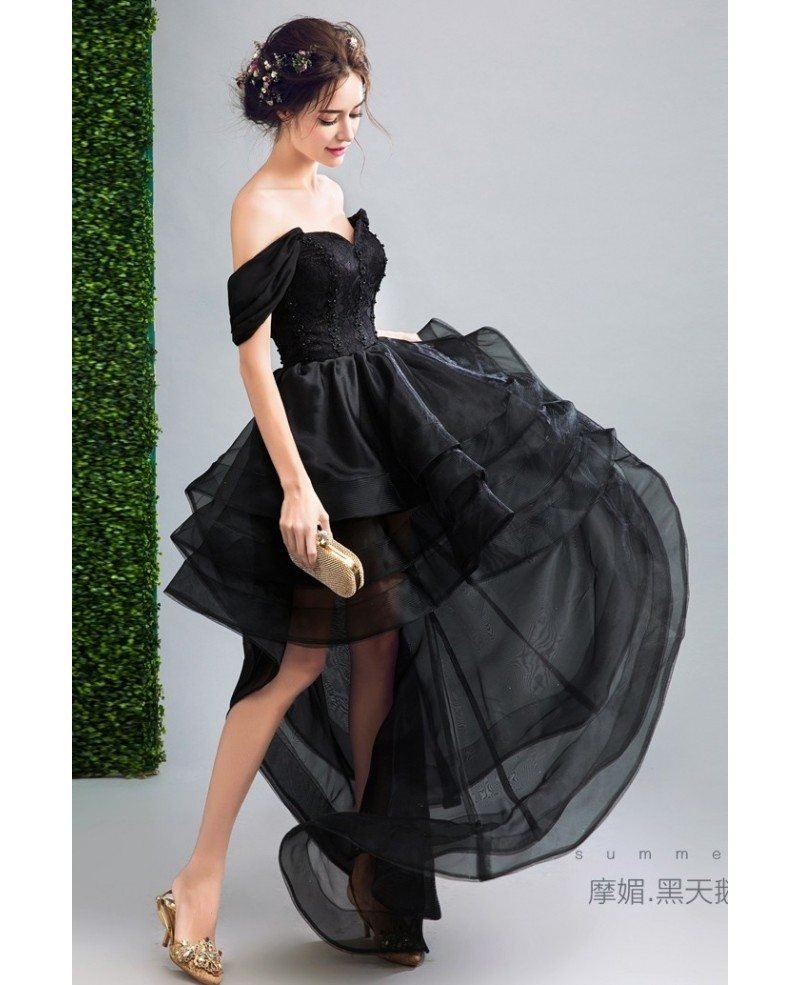 High-Low Black Prom Dresses