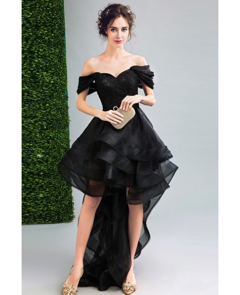 High-Low Black Prom Dresses